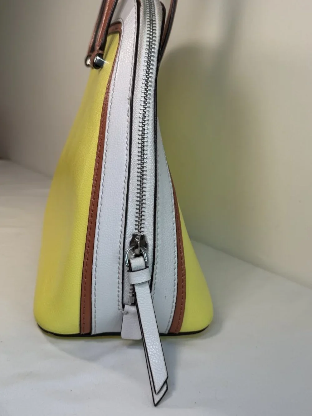KATE SPADE Patterson Drive Yellow Domed Yellow Colorblock Handbag